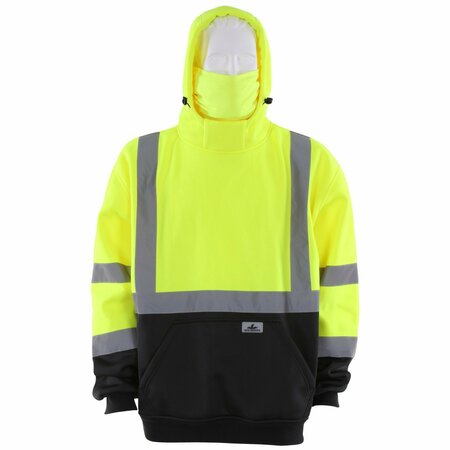 MCR SAFETY Garments, Sweatshirt, Shaded, Class3, Lime, Pullover X5 SSCL3LPX5